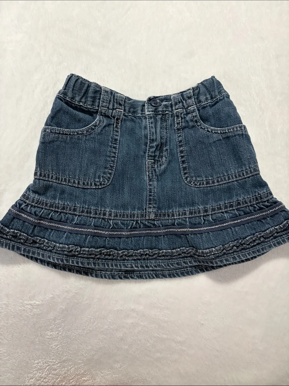 Old Navy Dark Blue Denim Mini Skirt with Front Pockets